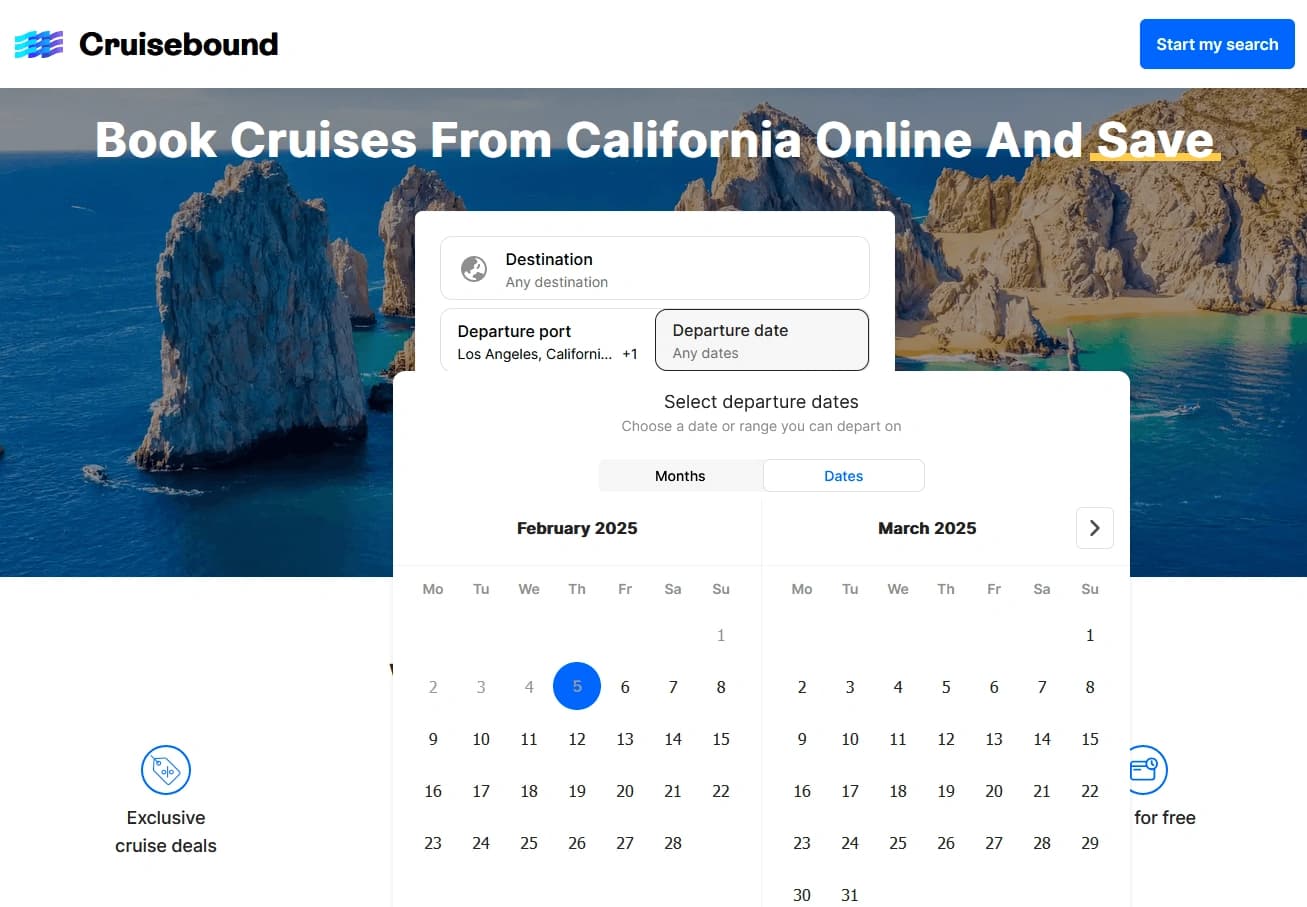 Cruisebound itinerary listing
