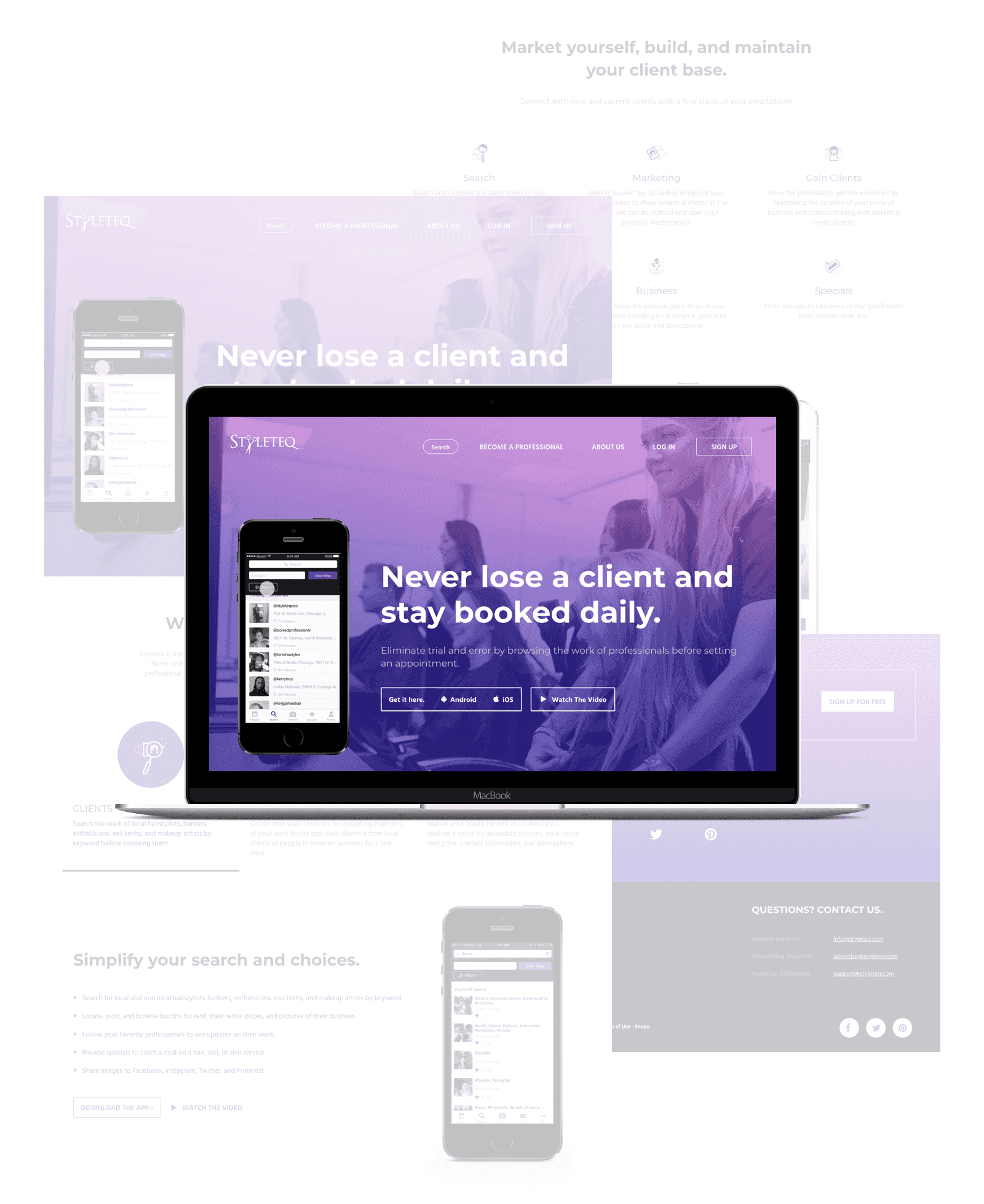 Styleteq home and discovery experience
